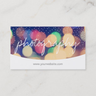 Carte De Visite Confetti Dots Moderne Photographie Script