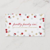 CARTE DE VISITE :: confetti élégant or d'argent ro (Dos)