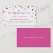 CARTE DE VISITE :: Confetti élégant rose + or (Devant / Derrière)