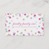 CARTE DE VISITE :: Confetti élégant rose + or (Dos)