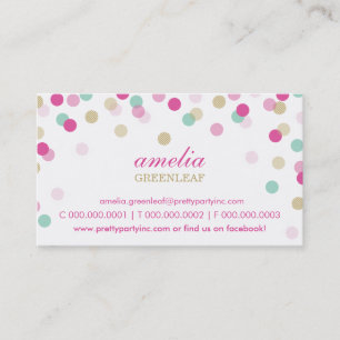 CARTE DE VISITE :: Confetti élégant rose + or
