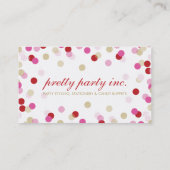 CARTE DE VISITE :: confetti élégant rouge or rose (Dos)