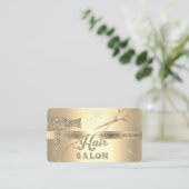 Carte De Visite Confetti en or, Ciseaux, Sèche-cheveux (Debout devant)