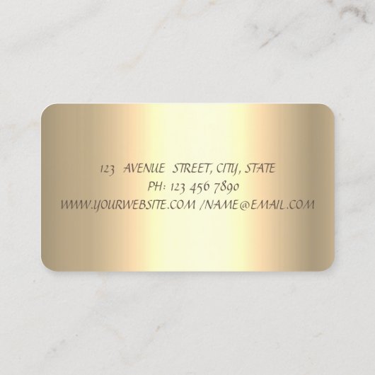 Carte De Visite Confetti en or, Ciseaux, Sèche-cheveux (Dos)