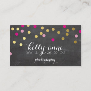 Carte De Visite CONFETTI GLAMOROUS joli tableau rose or