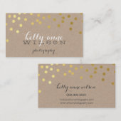 Carte De Visite CONFETTI GLAMOROUS mignon feuille or gras tache kr (Devant / Derrière)
