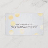 Carte De Visite Confetti Gold Polka Dot Texture papier (Dos)