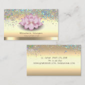 Carte De Visite Confetti Lotus Yoga couleur professionnelle (Devant / Derrière)