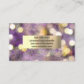 Carte De Visite Confetti | Métallique brossé d'or | Bokeh (Dos)