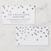 Carte De Visite CONFETTI moderne mignon pois point motif feuille a (Devant / Derrière)
