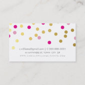 Carte De Visite CONFETTI moderne mignon spot motif or joli rose (Dos)