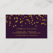 Carte de visite Confetti moderne violet et or (Dos)