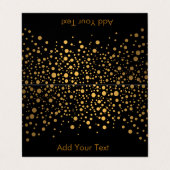 Carte De Visite Confetti noir et or élégant (Extérieur déplié)