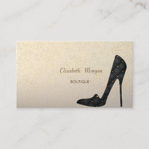 Carte De Visite Confetti Or Élégant, talons hauts