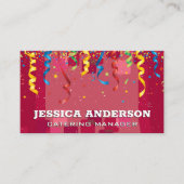 Carte De Visite Confetti Party Restauration Événements (Devant)
