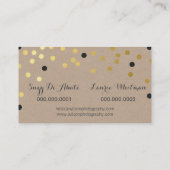 Carte De Visite CONFETTI PERSONNALISÉ Plaque kraft gLAMOREUSE (Dos)