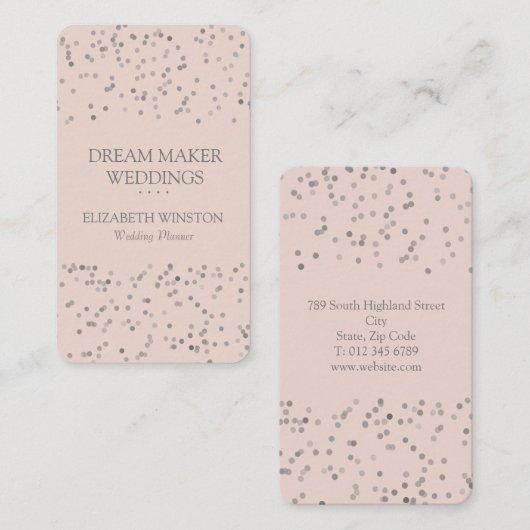 Carte De Visite Confetti Professional (Devant / Derrière)