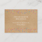 Carte De Visite Confetti rustique élégant Kraft coloré (Devant)
