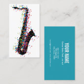 Carte De Visite Confetti saxophone (Devant / Derrière)