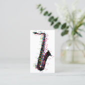 Carte De Visite Confetti saxophone (Debout devant)
