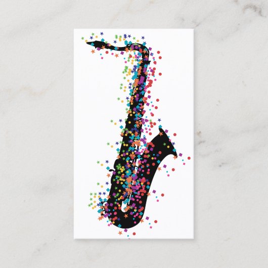 Carte De Visite Confetti saxophone (Devant)
