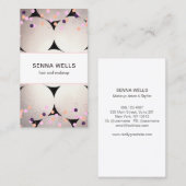 Carte De Visite Confetti & Silver Girly Beauty Salon Stylish (Devant / Derrière)