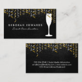 Carte De Visite Confetti | Verre de champagne 2 (Devant / Derrière)