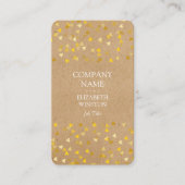 Carte De Visite Confettis Cœurs Dorés (Devant)