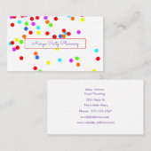 Carte De Visite Confettis colorés (Devant / Derrière)