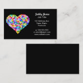 Carte De Visite Confettis de coeur d'arc-en-ciel (Devant / Derrière)