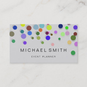 Carte De Visite Confettis de couleurs modernes points