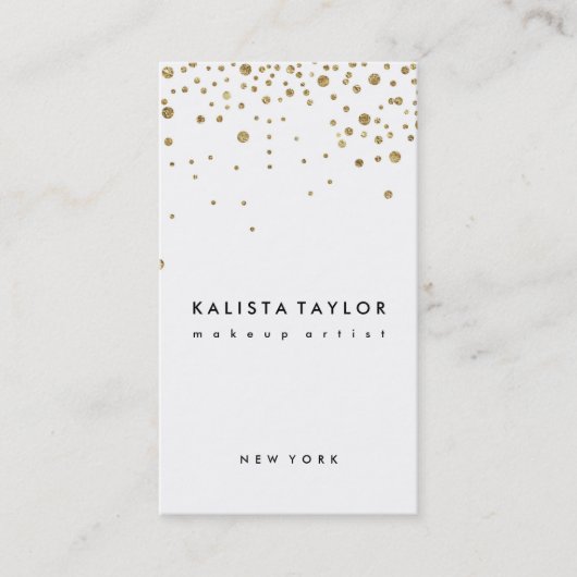Carte De Visite Confettis de feuille d'or (Devant)