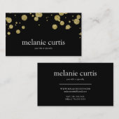 Carte De Visite Confettis de parties scintillantes de Faux d'or (Devant / Derrière)