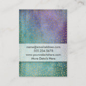 Carte De Visite Confettis d'or au-dessus de texture grunge pourpre (Dos)