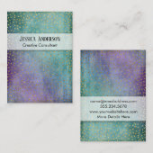 Carte De Visite Confettis d'or au-dessus de texture grunge pourpre (Devant / Derrière)