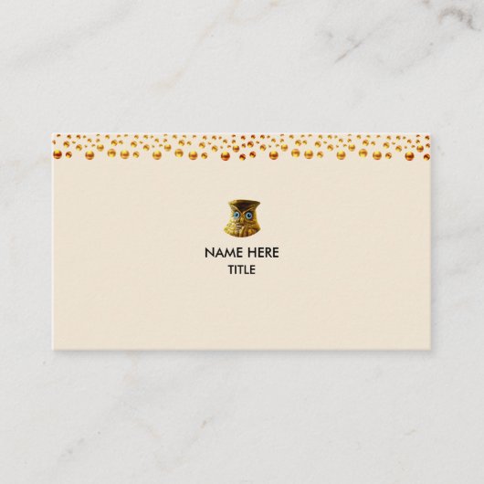 Carte De Visite Confettis dorés élégants sur beige (Devant)