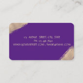 Carte De Visite Confettis élégants dorés faux , Violet (Dos)