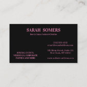 Carte De Visite Confettis modernes de restauration de chef de (Dos)