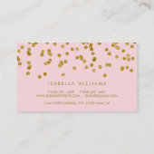 Carte de visite Confettis Rose Clair et Or Foil (Dos)