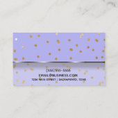 Carte De Visite Confettis violets et orés Points Modernité Éléganc (Dos)
