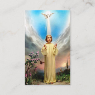 Carte De Visite Confirmation du souvenir Dove Holy Card —