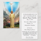 Carte De Visite Confirmation du souvenir Dove Holy Card — (Devant / Derrière)