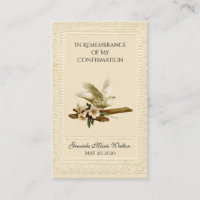 Confirmation du souvenir Gold Dove Cross Lily Lace