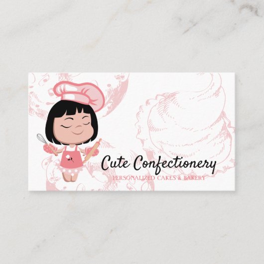 Carte De Visite Confiserie Baker Girl (Devant)