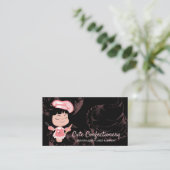 Carte De Visite Confiserie noire Baker Chef pâtisserie fille (Debout devant)
