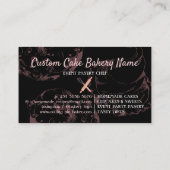 Carte De Visite Confiserie noire Baker Chef pâtisserie fille (Dos)