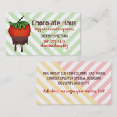 Carte De Visite confiseries de fraises trempées au chocolat (Devant / Derrière)