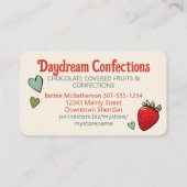 Carte De Visite confitures de fraise trempée recouvertes de chocol (Dos)