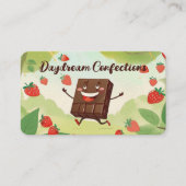 Carte De Visite confitures de fraise trempée recouvertes de chocol (Devant)