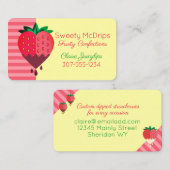 Carte De Visite confitures de fruits aux fraises recouvertes de ch (Devant / Derrière)